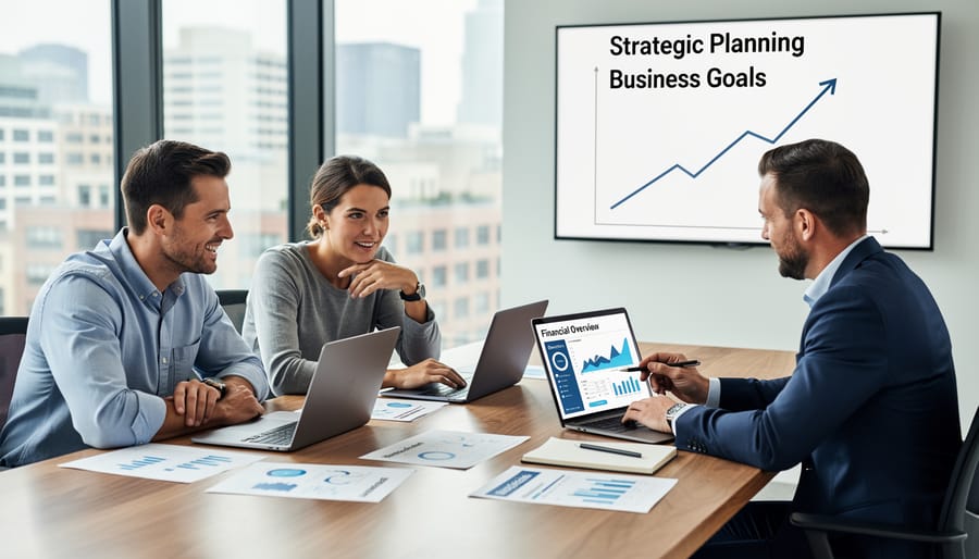 Client and financial consultant meeting at a desk during a business consultation